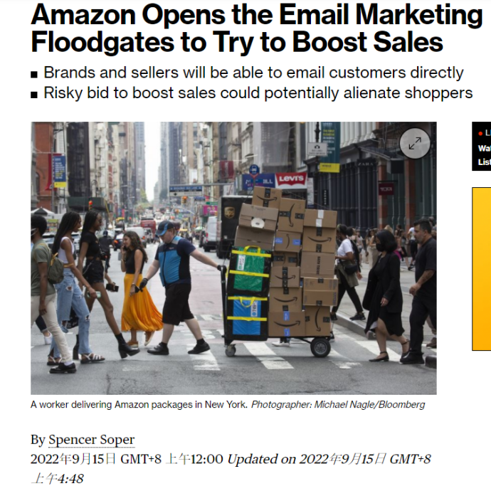 亚马逊允许卖家向买家群发营销邮件！
